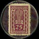 Timbre-monnaie Dom-Webe - Gesellschaft f�r textilerzeugnisse M.B.H. - 25 kronen sur fond marbr� - revers