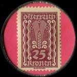 Timbre-monnaie Dom-Webe - Gesellschaft f�r textilerzeugnisse M.B.H. - 25 kronen sur fond rose - revers
