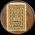 Timbre-monnaie Dom-Webe - Gesellschaft f�r textilerzeugnisse M.B.H. - 100 kronen sur fond marron marbr� - revers