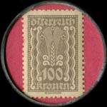 Timbre-monnaie Dom-Webe - Gesellschaft f�r textilerzeugnisse M.B.H. - 100 kronen sur fond rose - revers
