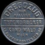 Timbre-monnaie Dregozug der billige - typendrucker- Kuno Wald - Wien - 20 kronen sur fond rouge - avers