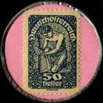 Timbre-monnaie Fonci�re - allgemeine versicherungsanstalt - Wien I - 50 heller sur fond rose - revers