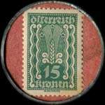 Timbre-monnaie Fonci�re - allgemeine versicherungsanstalt - Wien I - 15 kronen sur fond saumon - revers