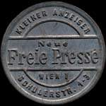 Timbre-monnaie Freie Presse - 10 heller sur fond dor� - avers