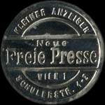 Timbre-monnaie Freie Presse - 10 heller sur fond marbr� - avers