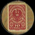 Timbre-monnaie Freie Presse - 10 heller sur fond marbr� - revers