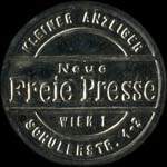 Timbre-monnaie Freie Presse - 25 heller sur fond marbr� - avers