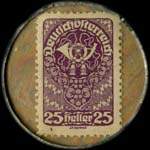 Timbre-monnaie Freie Presse - 25 heller sur fond marbr� - revers