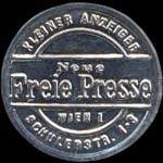 Timbre-monnaie Freie Presse - 45 heller sur fond marbr� - avers
