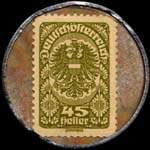 Timbre-monnaie Freie Presse - 45 heller sur fond marbr� - revers