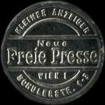 Timbre-monnaie Freie Presse - 50 heller sur fond marbr� - avers