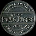 Timbre-monnaie Freie Presse - 60 heller sur fond dor� - avers