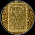 Timbre-monnaie Freie Presse - 60 heller sur fond dor� - revers