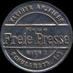 Timbre-monnaie Freie Presse - 2 1/2 kronen sur fond dor� - avers
