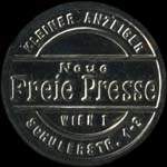 Timbre-monnaie Freie Presse - 10 kronen sur fond marbr� - avers