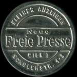 Timbre-monnaie Freie Presse - 20 kronen sur fond marbr� - avers