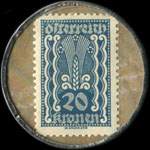 Timbre-monnaie Freie Presse - 20 kronen sur fond marbr� - revers