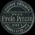 Timbre-monnaie Freie Presse - 25 kronen sur fond dor� - avers