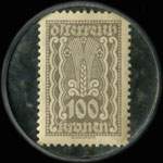 Timbre-monnaie Freie Presse - 100 kronen sur fond marbr� 2 - revers