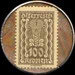 Timbre-monnaie Freie Presse - 100 kronen sur fond marbr� - revers