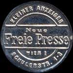 Timbre-monnaie Freie Presse - 150 kronen sur fond marbr� - avers