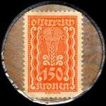 Timbre-monnaie Freie Presse - 150 kronen sur fond marbr� - revers