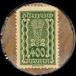 Timbre-monnaie Freie Presse - 400 kronen sur fond marbr� - revers