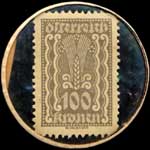 Timbre-monnaie Hammerbrot type 1 - 100 kronen sur fond bleu-noir - revers