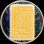 Timbre-monnaie Hammerbrot type 1 - 500 kronen sur fond marbr� - revers