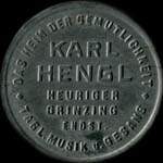 Timbre-monnaie Karl Hengl - 1/2 krone sur fond marbr� - avers