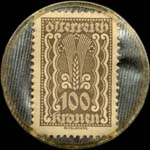 Timbre-monnaie Hugo Horwitz & Co - 100 kronen sur fond argent� ray� - revers
