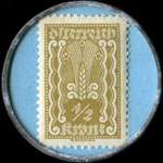 Timbre-monnaie Hotel Stadt Wien - Baden - 1/2 krone sur fond bleu - revers