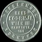 Timbre-monnaie Hans Kodrnja - Wien - 15 kronen sur fond bleu - avers