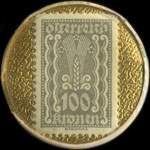 Timbre-monnaie Longines 7 Grosse Preise - Die Qualit�tsuhr - 100 kronen sur fond dor� - revers