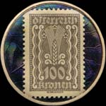 Timbre-monnaie Popoff Tee - 100 kronen sur fond marbr� - revers