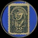 Timbre-monnaie Schleifhahn - Wien VII - 50 heller sur fond bleu - revers