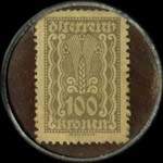 Timbre-monnaie Stahlbetonkassen - Wien - 100 kronen fonc� sur fond marbr� - revers