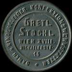 Timbre-monnaie Gretl Stochl - Wien - 15 kronen sur fond orange - avers