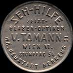 Timbre-monnaie V.Tomann - Wien - 50 heller sur fond dor� - avers