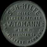 Timbre-monnaie V.Tomann - Wien - 50 heller sur fond marbr� - avers