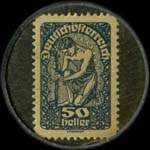 Timbre-monnaie V.Tomann - Wien - 50 heller sur fond marbr� - revers