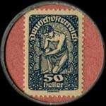 Timbre-monnaie V.Tomann - Wien - 50 heller sur fond saumon - revers