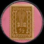 Timbre-monnaie V.Tomann - Wien - 1/2 krone sur fond rose - revers