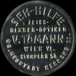 Timbre-monnaie V.Tomann - Wien - 15 kronen sur fond marbr� - avers