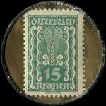 Timbre-monnaie V.Tomann - Wien - 15 kronen sur fond marbr� - revers