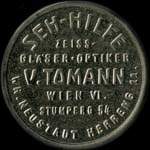 Timbre-monnaie V.Tomann - Wien - 100 kronen sur fond quadrill� - avers