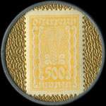 Timbre-monnaie V.Tomann - Wien - 500 kronen sur fond dor� - revers