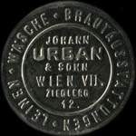 Timbre-monnaie Johann Urban & Sohn - Wien - 50 heller sur fond bleu - avers