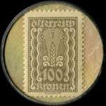 Timbre-monnaie Johann Urban & Sohn - Wien - 100 kronen sur fond marbr� en relief - revers