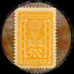 Timbre-monnaie Johann Urban & Sohn - Wien - 500 kronen sur fond marbr� - revers